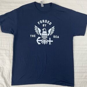 United States Navy Forged By the Sea Dark Blue Tee Large